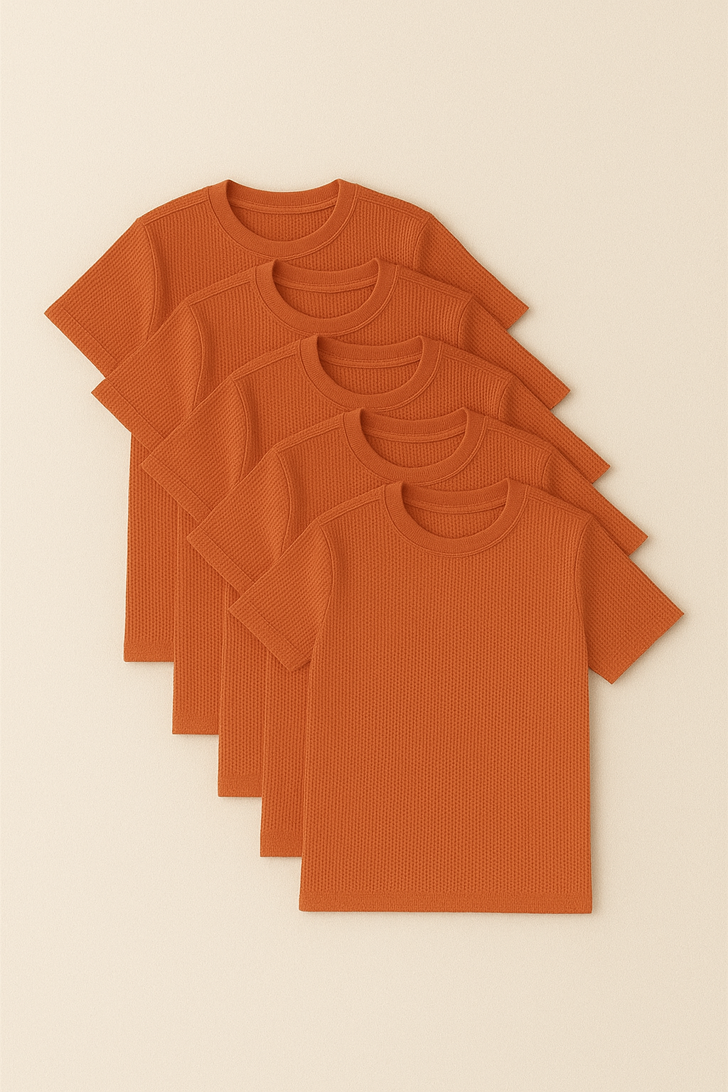 Kit com 5 Camisetas Texturizadas Malha Waffle Milano Avenna - Não amassa, não desbota e 0 transparência