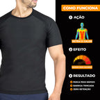 Camiseta masculina Efeito Sauna Manga Curta + Kit Elastico + Combo Barriga zero - 3 POR 1