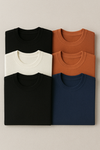 Kit com 5 Camisetas Texturizadas Malha Waffle Milano Avenna - Não amassa, não desbota e 0 transparência