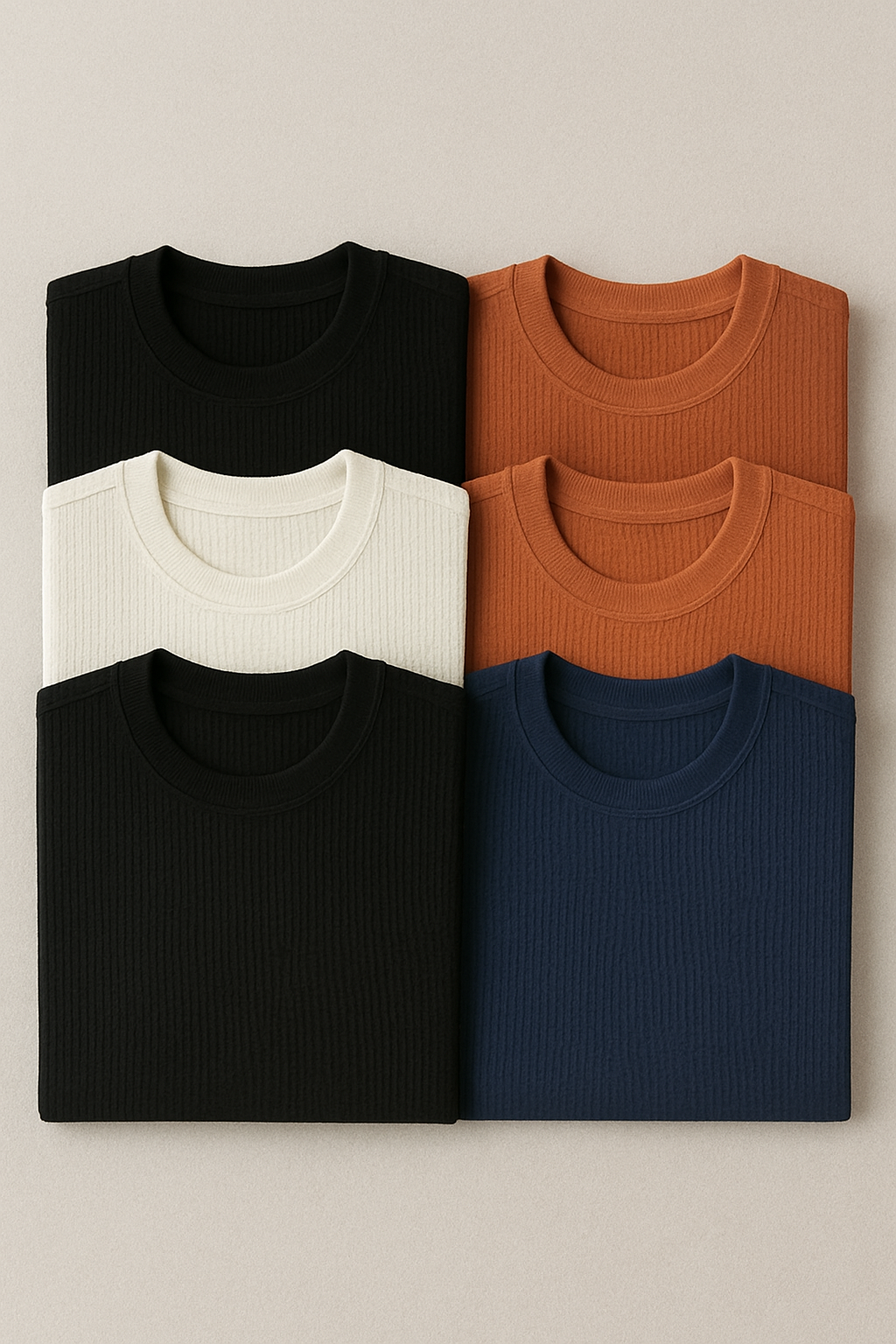 Kit com 5 Camisetas Texturizadas Malha Waffle Milano Avenna - Não amassa, não desbota e 0 transparência