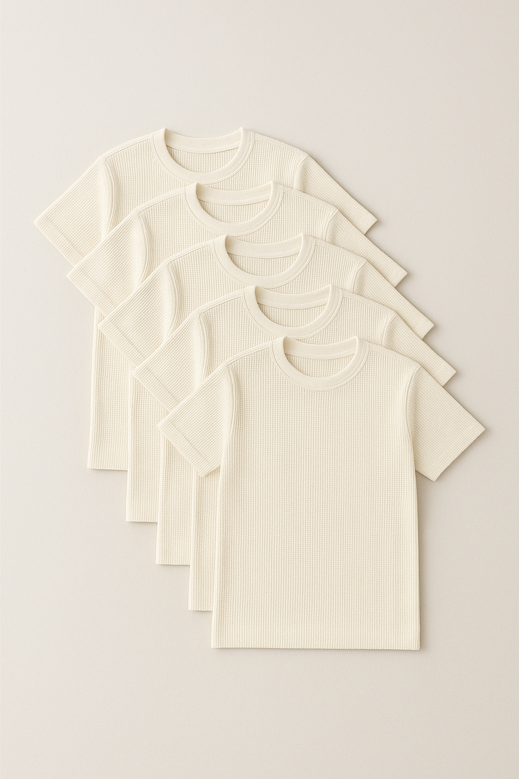 Kit com 5 Camisetas Texturizadas Malha Waffle Milano Avenna - Não amassa, não desbota e 0 transparência