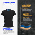Camiseta masculina Efeito Sauna Manga Curta + Kit Elastico + Combo Barriga zero - 3 POR 1