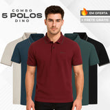 Kit 5 Camisas Polo Dino Manga Curta Minimalista