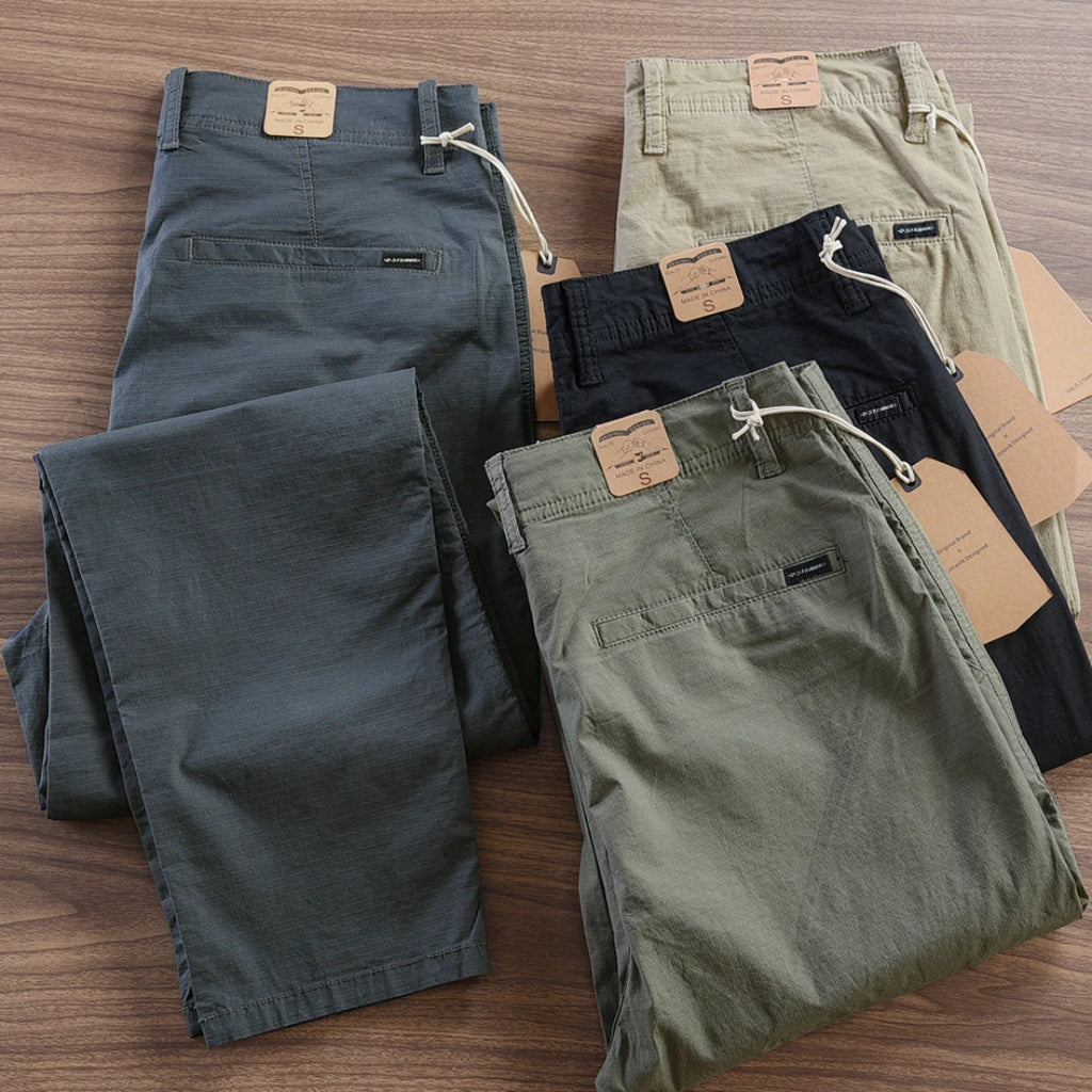 Calça Reta Masculina em Sarja - Kit 4 calças