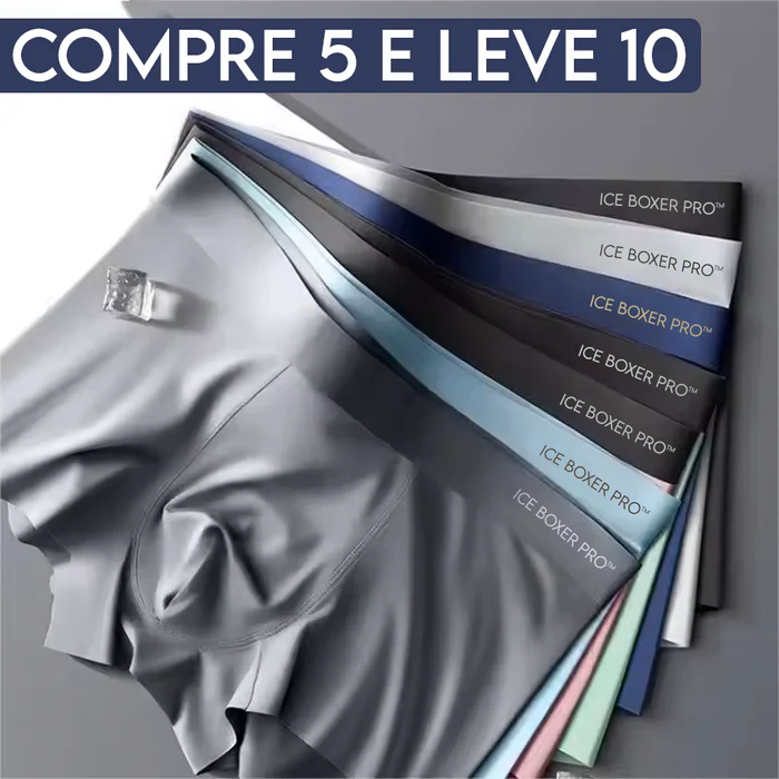 Kit de Cueca de Seda Térmica - 10 Cuecas - Ice Boxer Pro