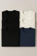 Kit com 5 Camisetas Texturizadas Malha Waffle Milano Avenna - Não amassa, não desbota e 0 transparência