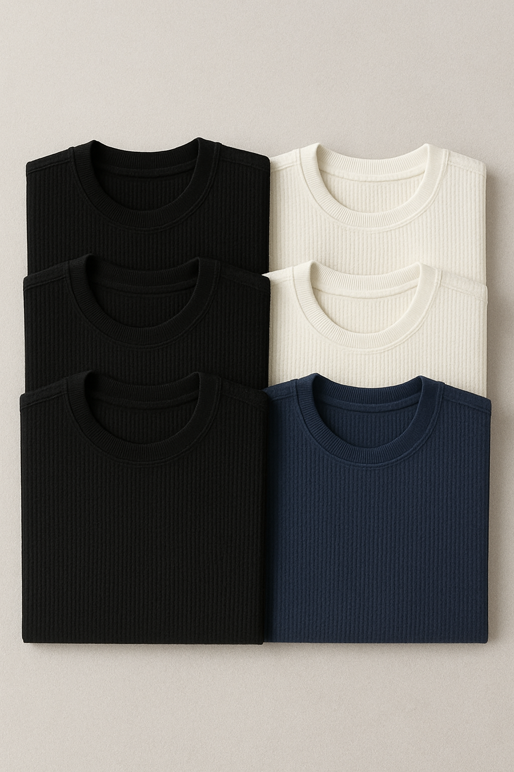 Kit com 5 Camisetas Texturizadas Malha Waffle Milano Avenna - Não amassa, não desbota e 0 transparência