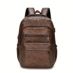 Mochila de Couro Masculina Montvani MV421 - Resistente à Água, com USB e Antifurto