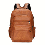 Mochila de Couro Masculina Montvani MV421 - Resistente à Água, com USB e Antifurto