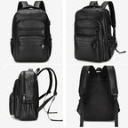 Mochila de Couro Masculina Montvani MV421 - Resistente à Água, com USB e Antifurto