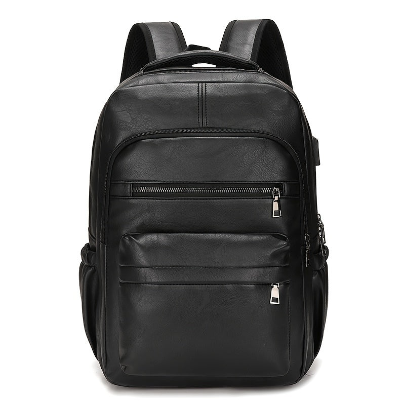 Mochila de Couro Masculina Montvani MV421 - Resistente à Água, com USB e Antifurto