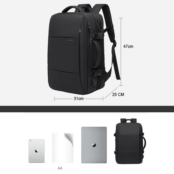 Mochila de Viagem Montvani MV408 - Notebook 17`, Expansível, Impermeável e Porta USB