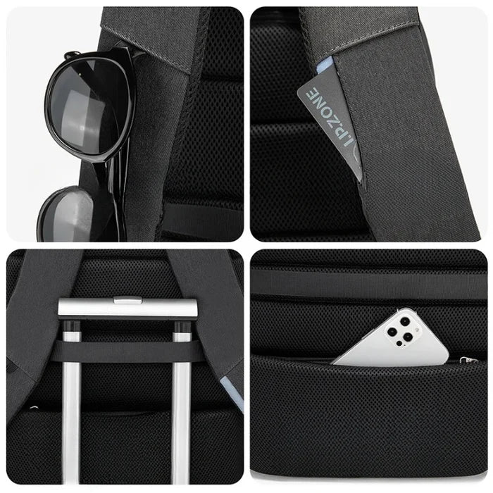 Mochila Executiva Montvani MV084 - Notebook 17'', Impermeável e Porta USB