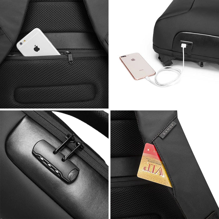 Mochila Executiva Montvani MV401 - Notebook 15`, Impermeável, Porta USB e Trava TSA