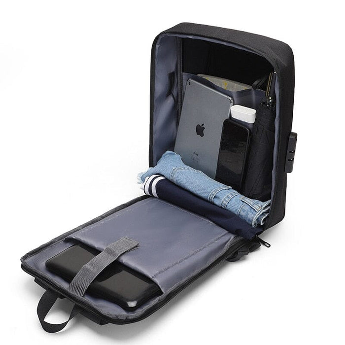 Mochila Executiva Montvani MV409 - Notebook 15`, Impermeável, Porta USB e Trava TSA