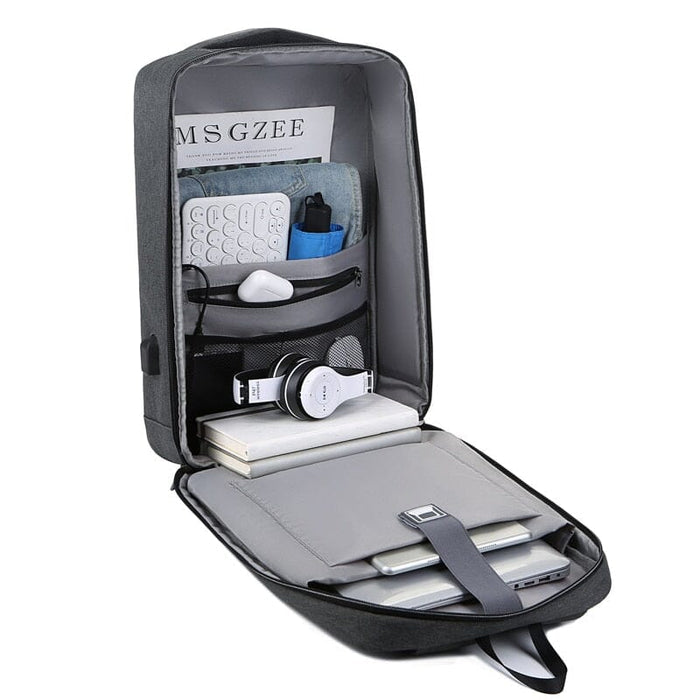 Mochila Executiva Montvani MV411 - Notebook 15`, Impermeável, Porta USB e Trava TSA